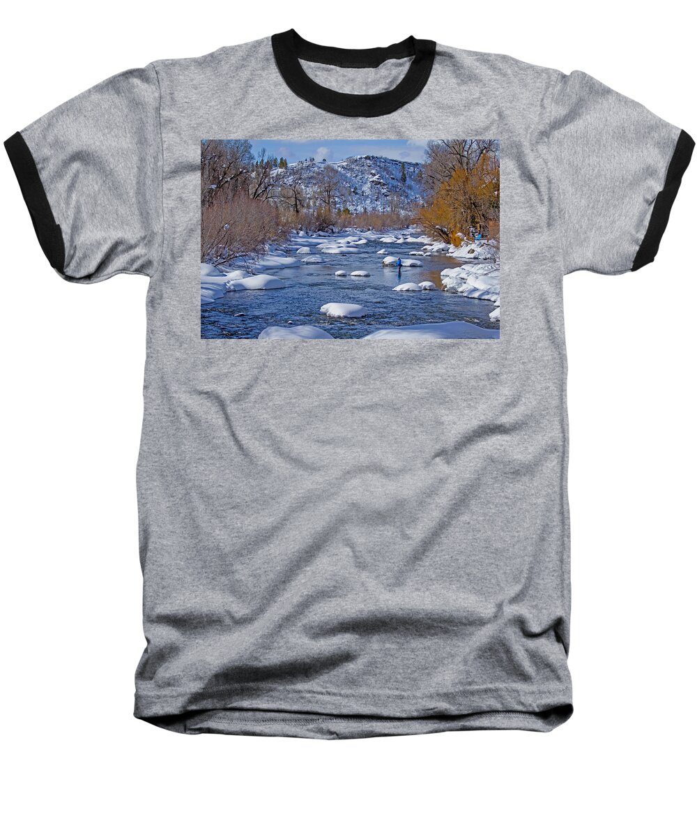 Mountain Baseball T-Shirt featuring the photograph Yampa River by Sean Allen