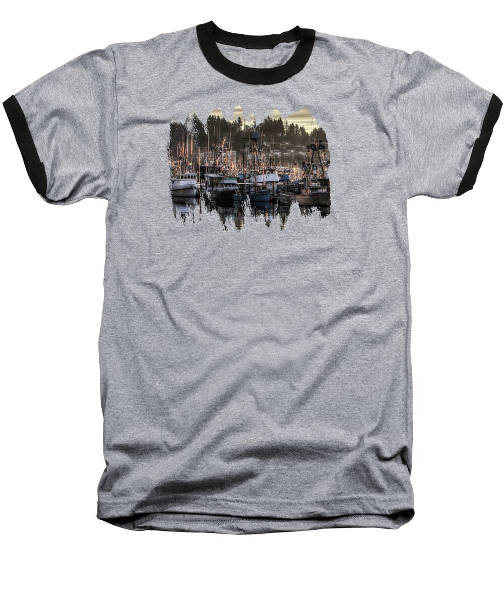 Photos For Sale Baseball T-Shirt featuring the photograph Yaquina Bay Boat Basin At Dawn by Thom Zehrfeld