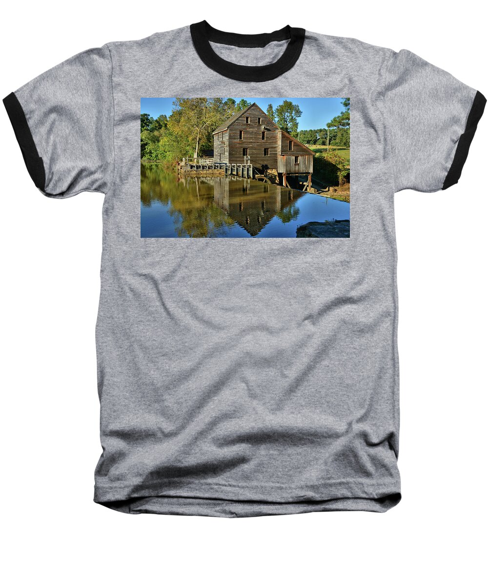 Yates Mill Baseball T-Shirt featuring the photograph Yates Mill by Ben Prepelka