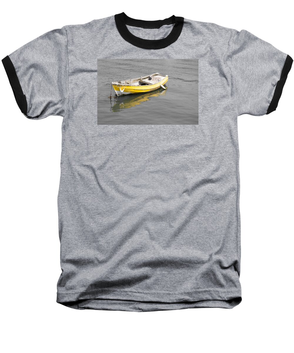 Devon Baseball T-Shirt featuring the photograph Yellow Boat by Helen Jackson
