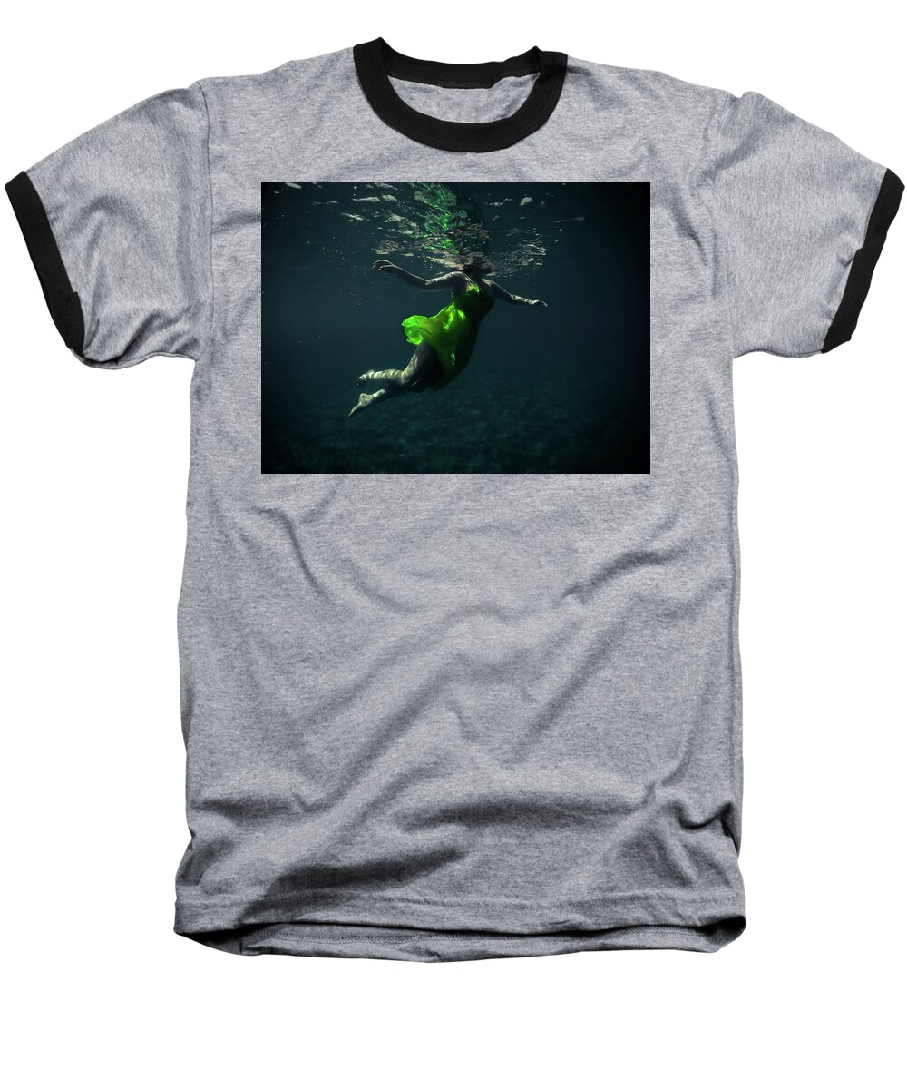 Underwater Baseball T-Shirt featuring the photograph Yellow Dress by Nicklas Gustafsson