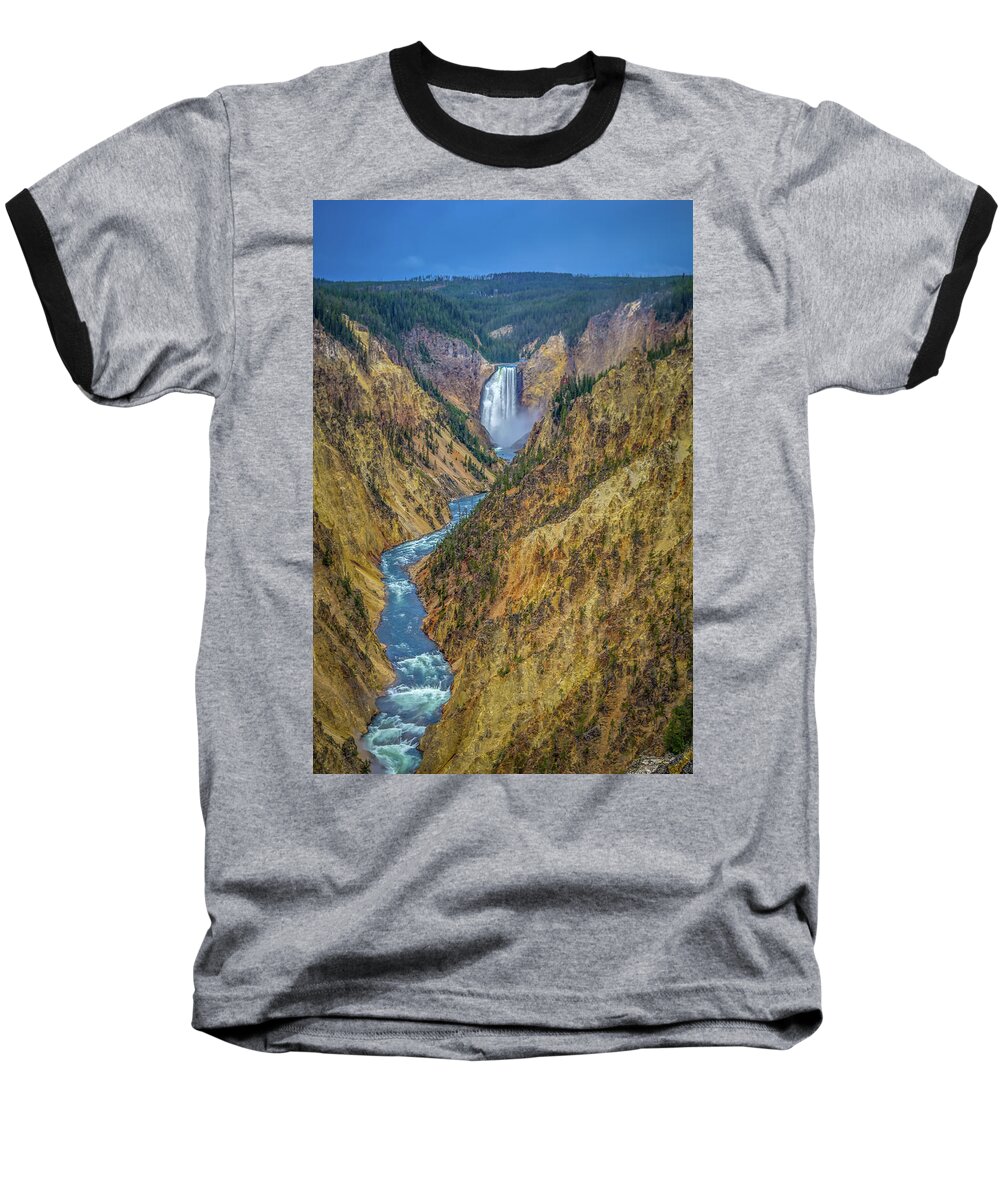 Adventure Baseball T-Shirt featuring the photograph Yellowstone Falls by Scott McGuire