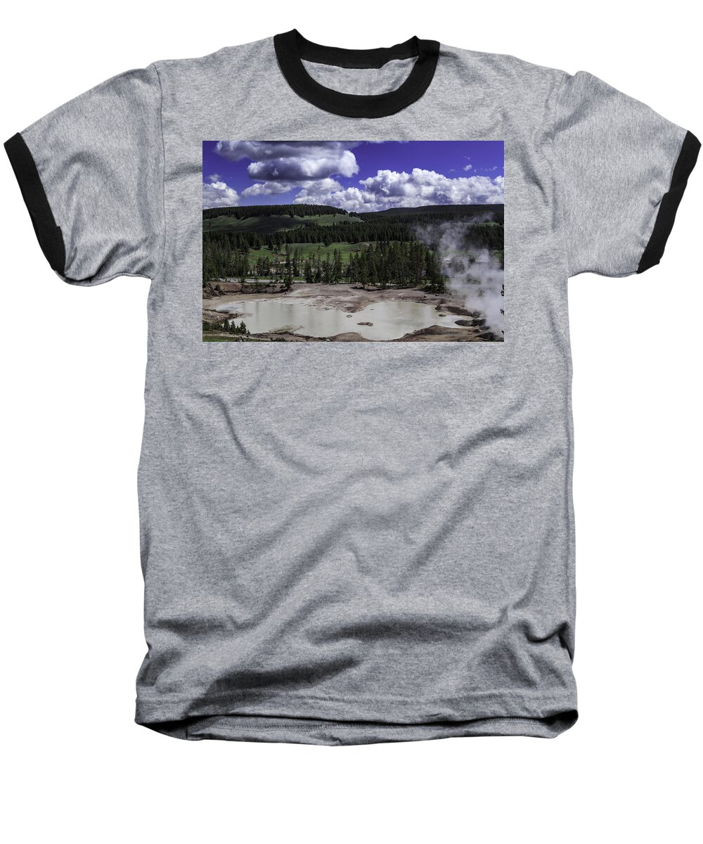 Yellowstone National Park Baseball T-Shirt featuring the photograph Yellowstone Tar Pits by Jason Moynihan