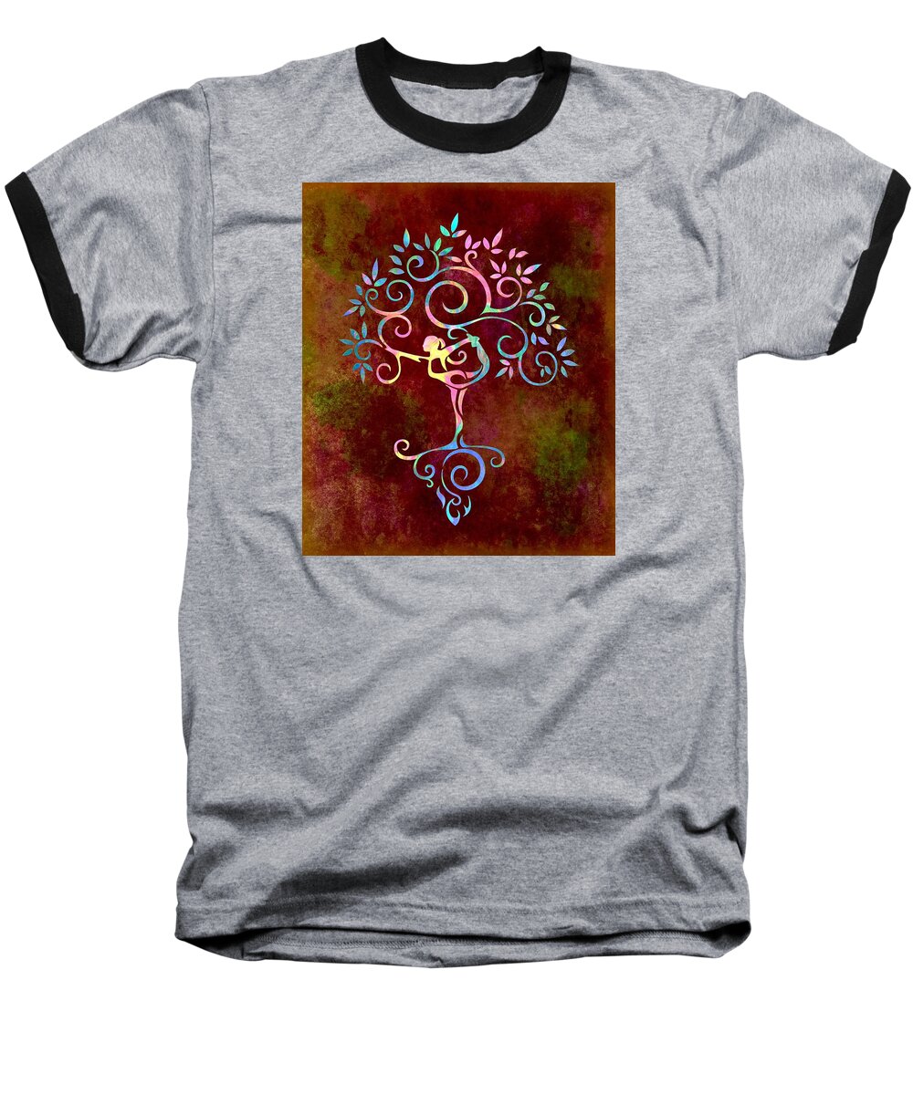 Yoga Tree Baseball T-Shirt featuring the digital art Yoga Tree 2 by Lilia S
