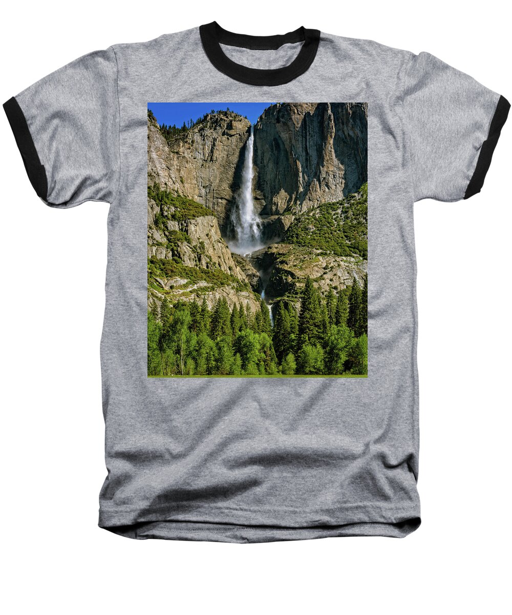 Af Zoom 24-70mm F/2.8g Baseball T-Shirt featuring the photograph Yosemite Falls by John Hight