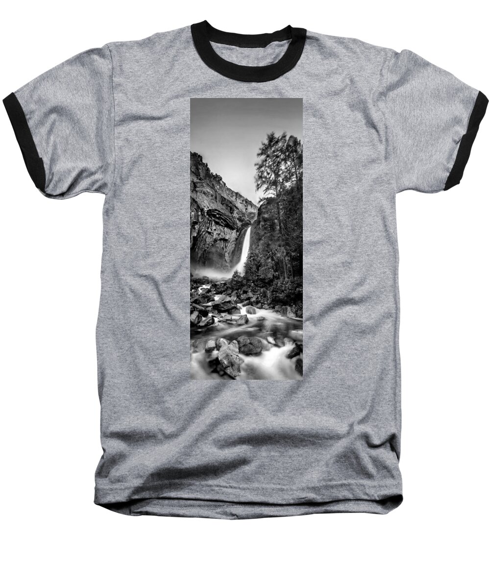 Yosemite National Park Baseball T-Shirt featuring the photograph Yosemite Waterfall BW by Az Jackson