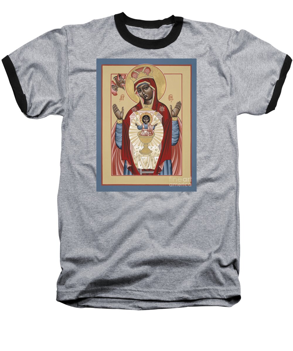 Your Lap Has Become The Holy Table (black Madonna) Baseball T-Shirt featuring the painting The Black Madonna Your Lap Has Become the Holy Table 060 by William Hart McNichols