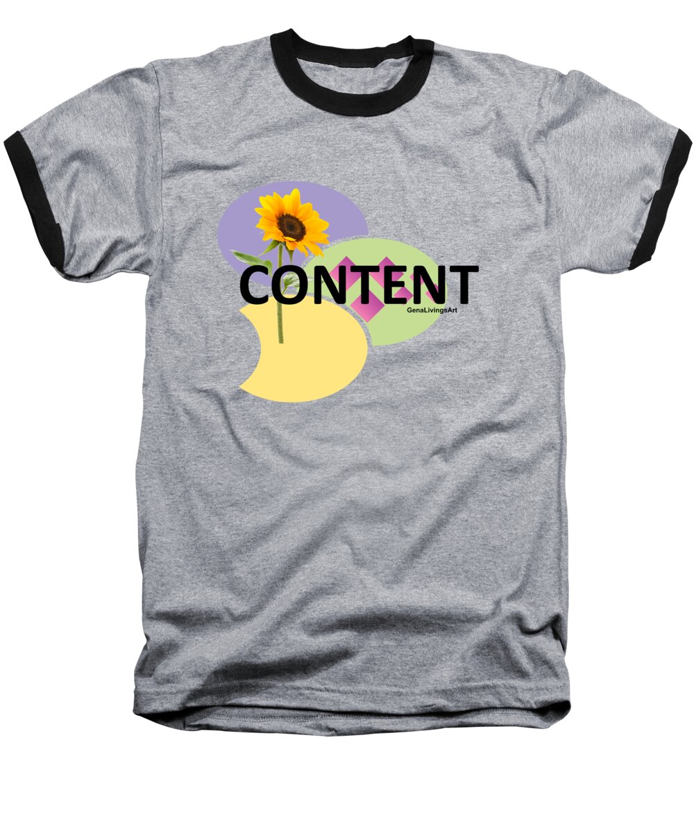  Baseball T-Shirt featuring the digital art Content #1 by Gena Livings