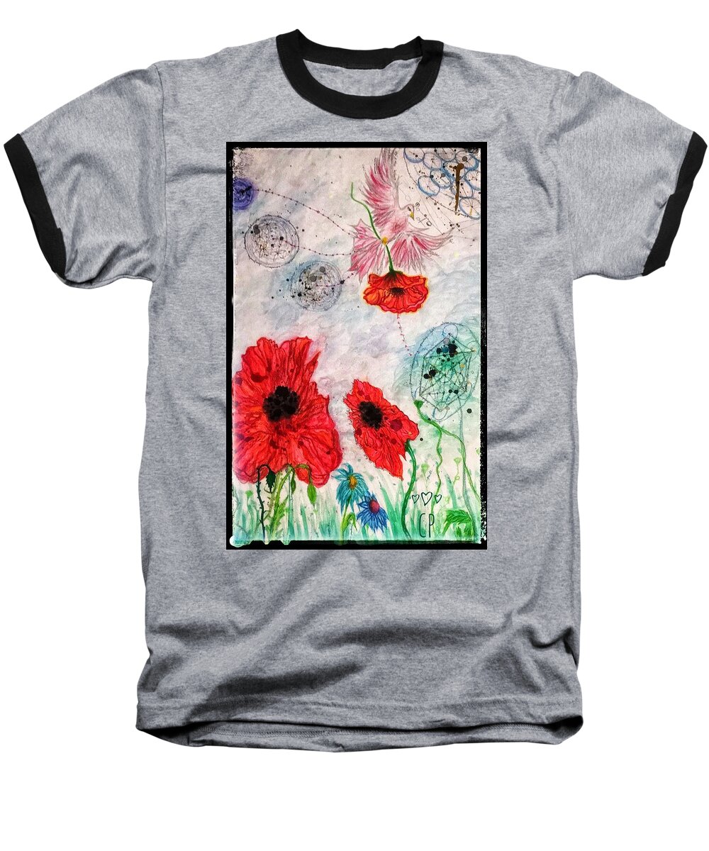 Création Baseball T-Shirt featuring the painting Creation #1 by Christine Paris
