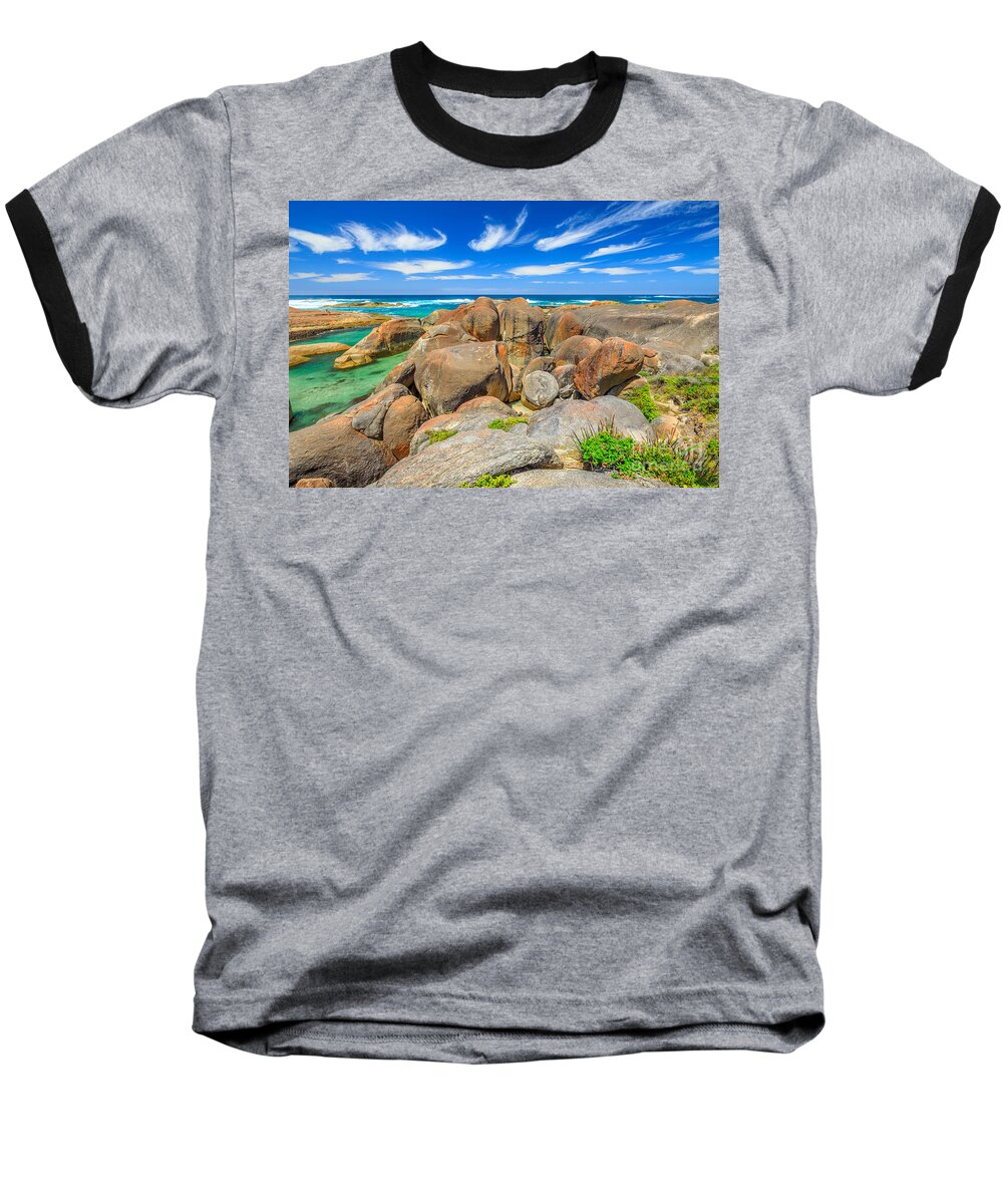 Western Australia Baseball T-Shirt featuring the photograph Elephant Rocks Walk #1 by Benny Marty