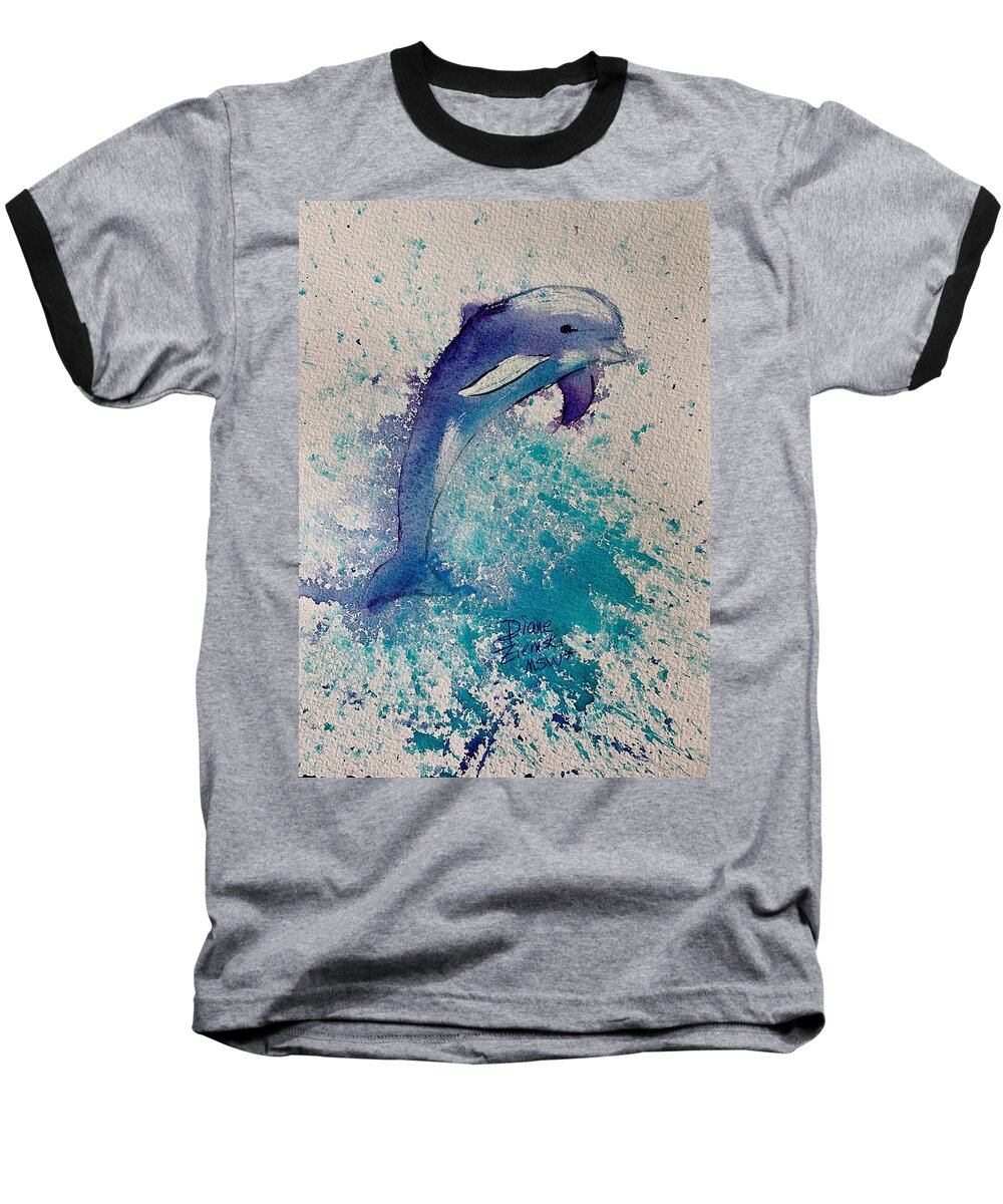  Baseball T-Shirt featuring the painting Happy #1 by Diane Ziemski