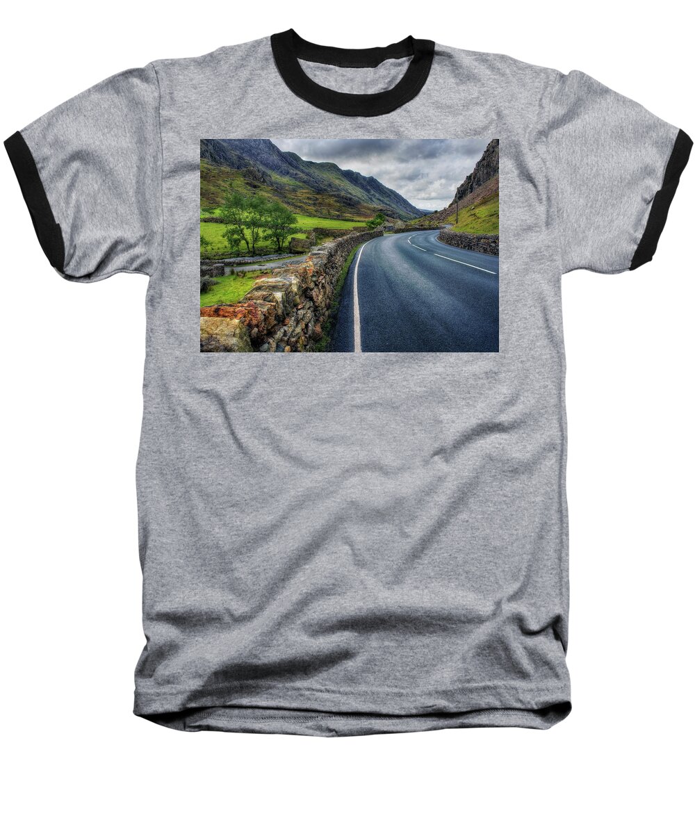 Snowdonia Baseball T-Shirt featuring the photograph Llanberis Pass #1 by Ian Mitchell