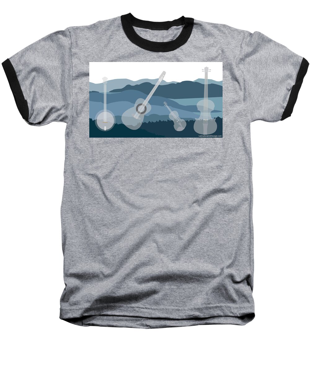 Music Baseball T-Shirt featuring the digital art Mountain Music #1 by Caroline Elgin