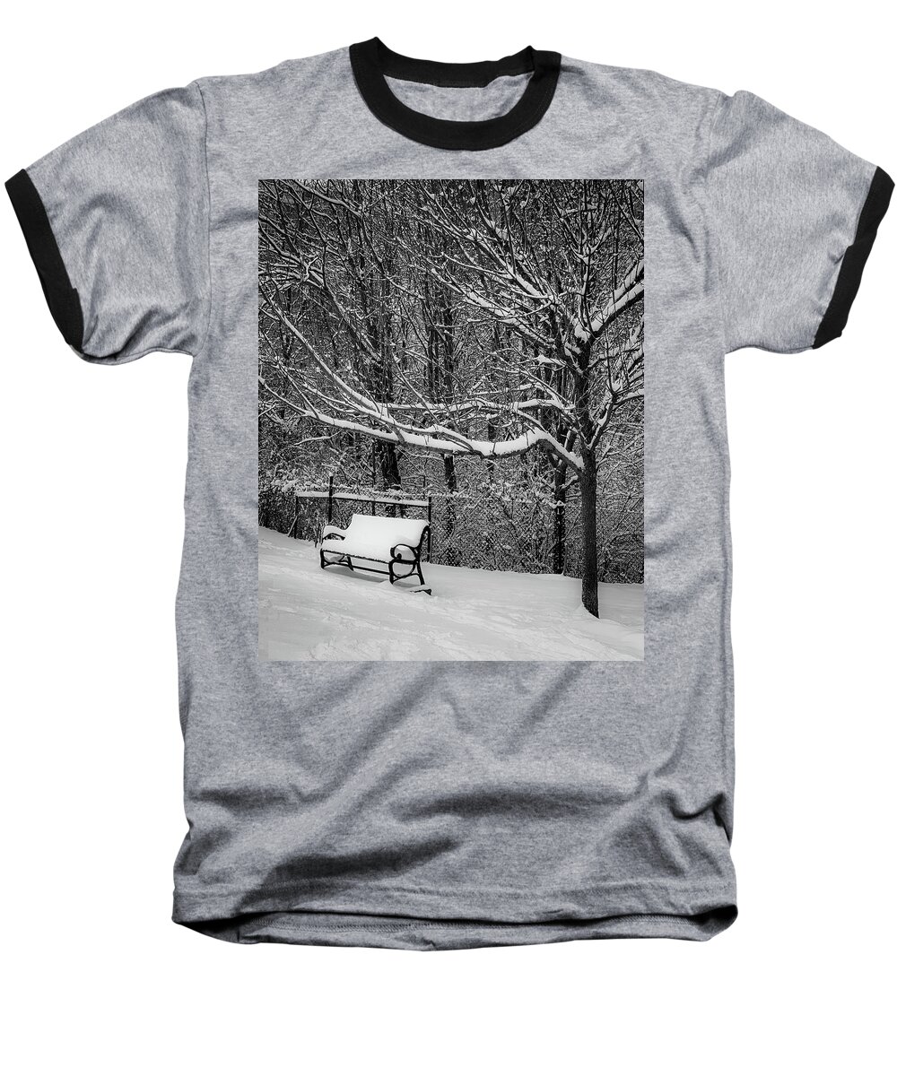 Snow Baseball T-Shirt featuring the photograph Snow Day #1 by Lora J Wilson