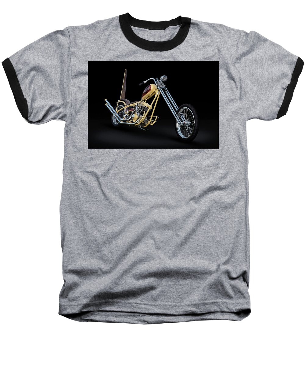 Harley Baseball T-Shirt featuring the photograph 1981 Harley Shovelhead Longbike by Andy Romanoff