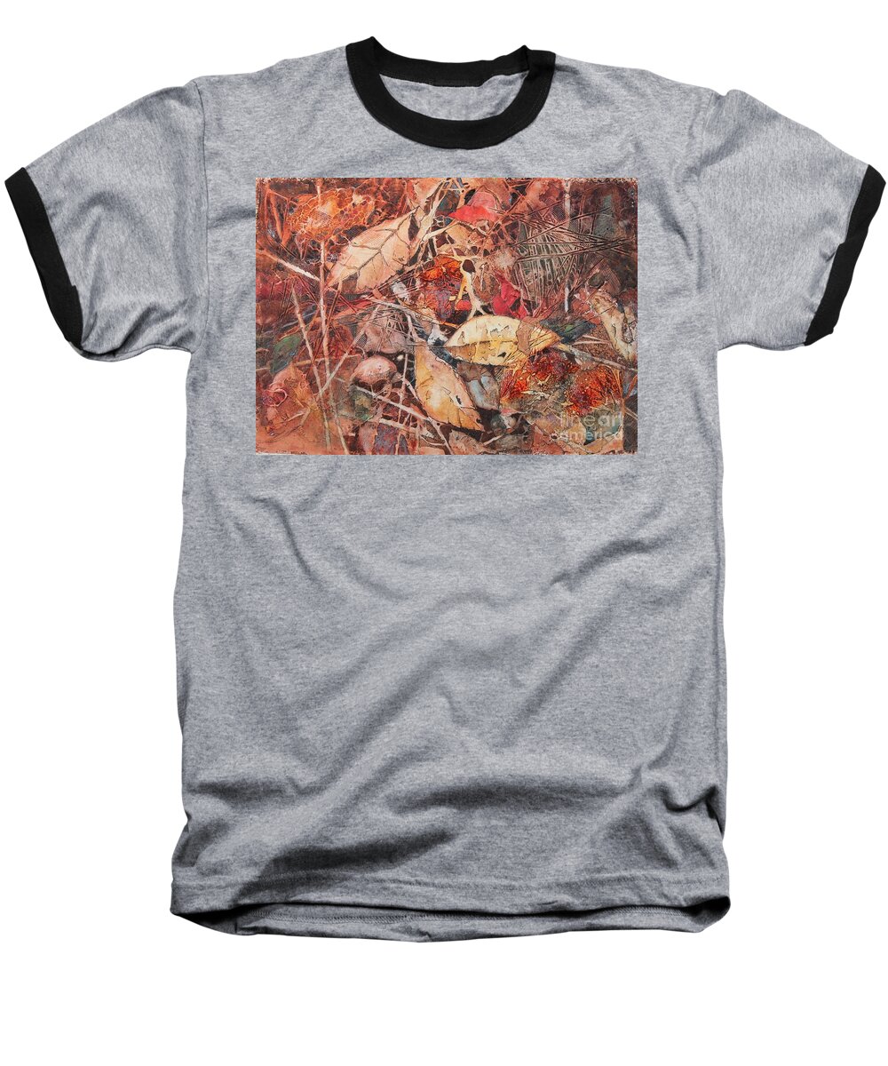 Fall Baseball T-Shirt featuring the painting Fallen #2 by Elizabeth Carr