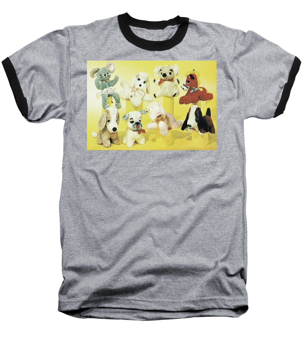 Animal Baseball T-Shirt featuring the drawing Stuffed animals #2 by CSA Images