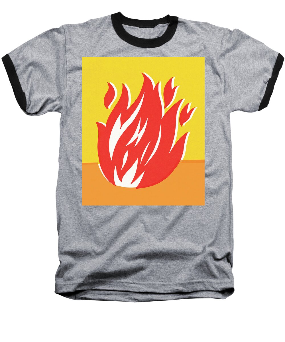 Blaze Baseball T-Shirt featuring the drawing Fire #29 by CSA Images