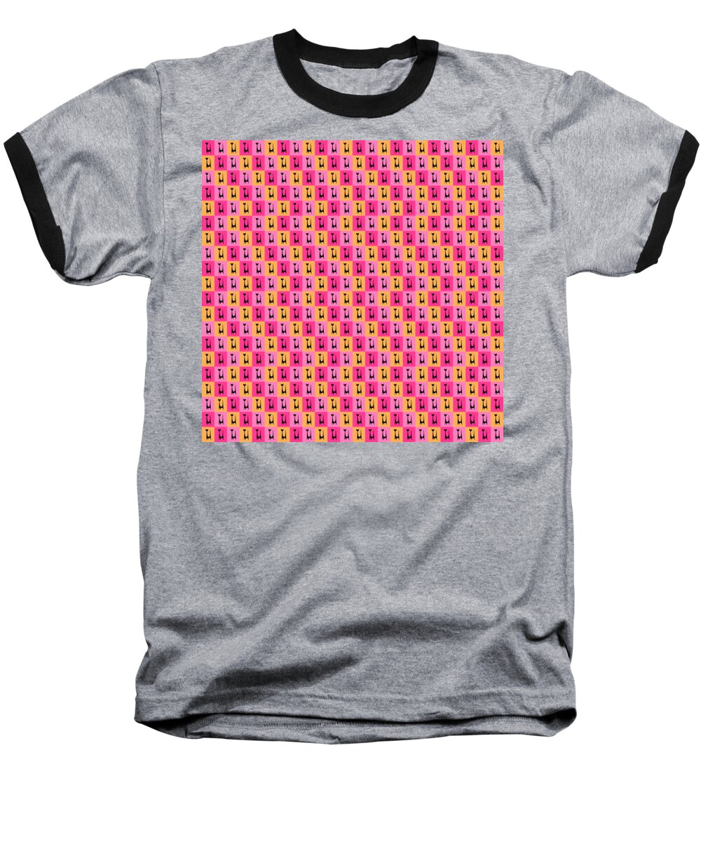 Mid Century Modern Baseball T-Shirt featuring the digital art Atomic Cat 1 on Rectangles #4 by Donna Mibus