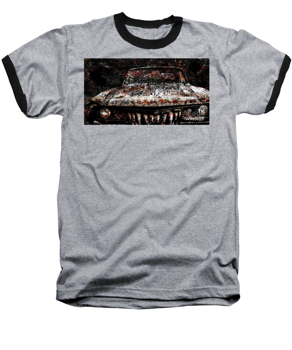 Baseball T-Shirt featuring the digital art 40 Years and Mean Teeth by Bob Winberry