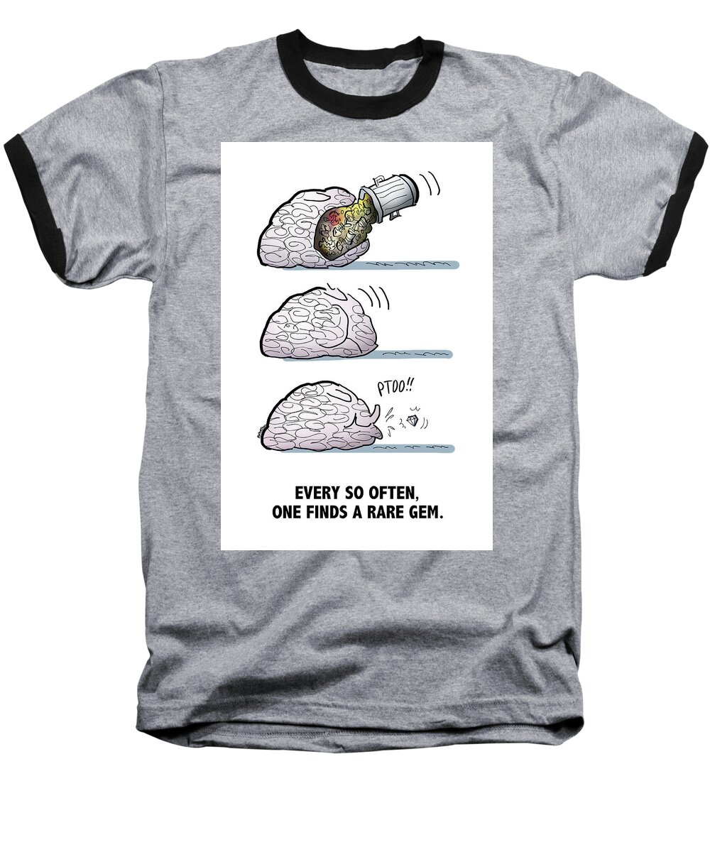 Brain Baseball T-Shirt featuring the digital art A Rare Gem by Mark Armstrong