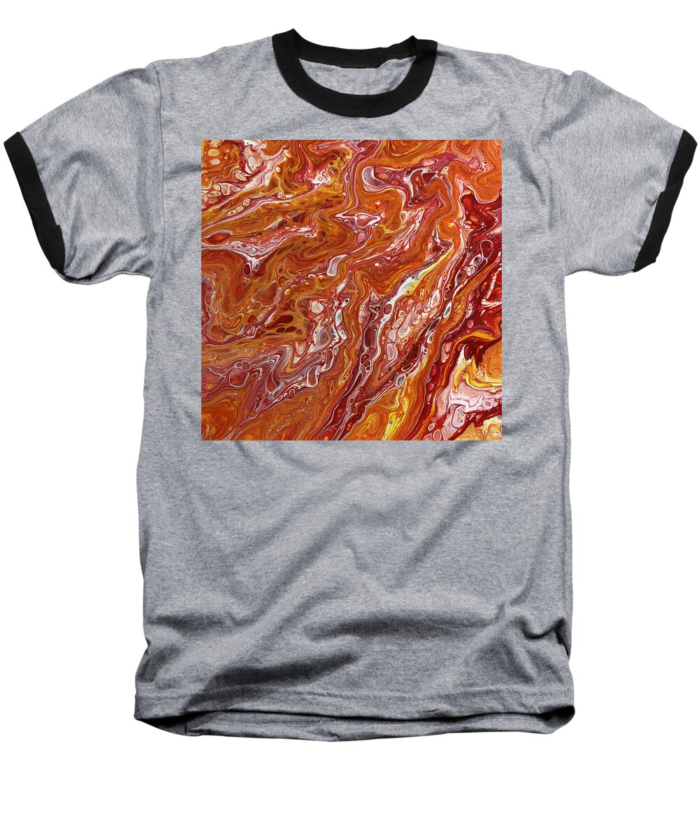 Acrylic Baseball T-Shirt featuring the painting Ablaze With Color by Teresa Wilson