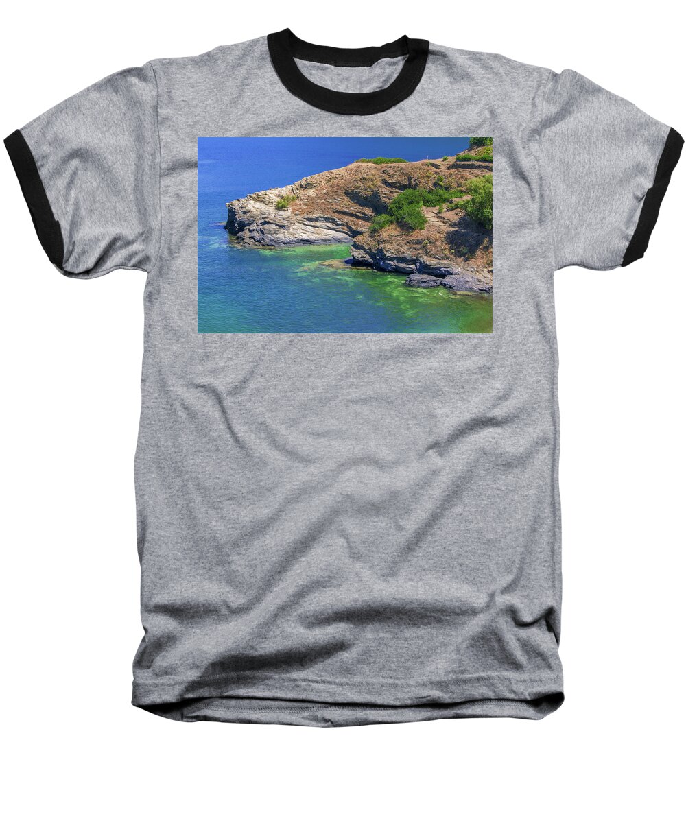 Greece Baseball T-Shirt featuring the photograph Aegean coast in Bali by Sun Travels