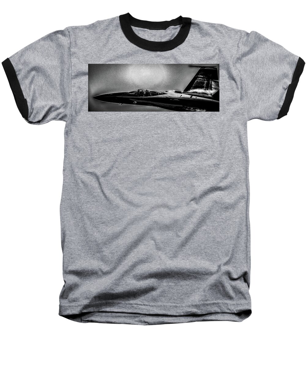  Baseball T-Shirt featuring the photograph Angel BW by Michael Nowotny