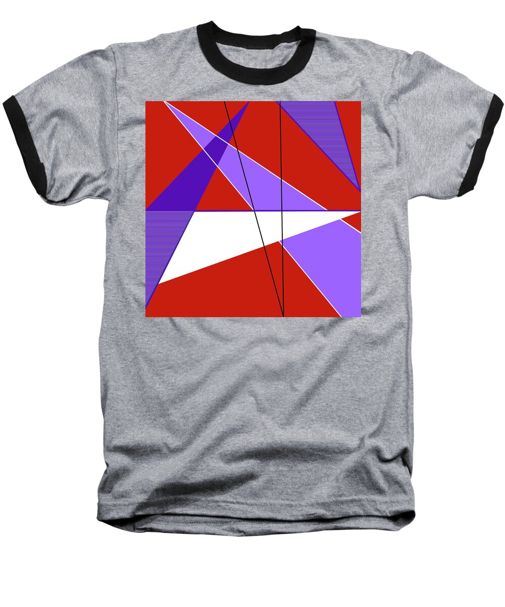 Mid Century Modern Baseball T-Shirt featuring the digital art Angles and Triangles by Tara Hutton