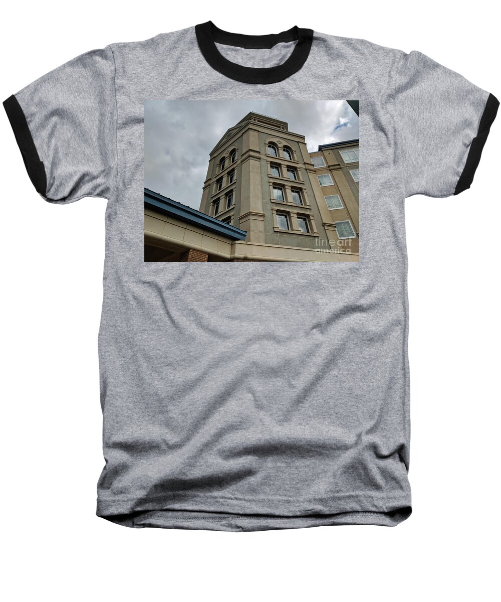 Architecture Baseball T-Shirt featuring the photograph Architecture in the Clouds by Roberta Byram
