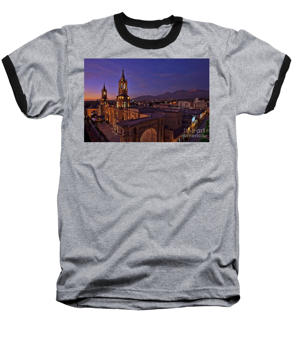 Architecture Baseball T-Shirt featuring the photograph Arequipa is Peru best kept travel secret by Sam Antonio