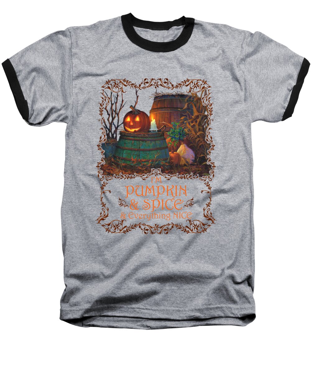 Michael Humphries Baseball T-Shirt featuring the painting The Great Pumpkin by Michael Humphries