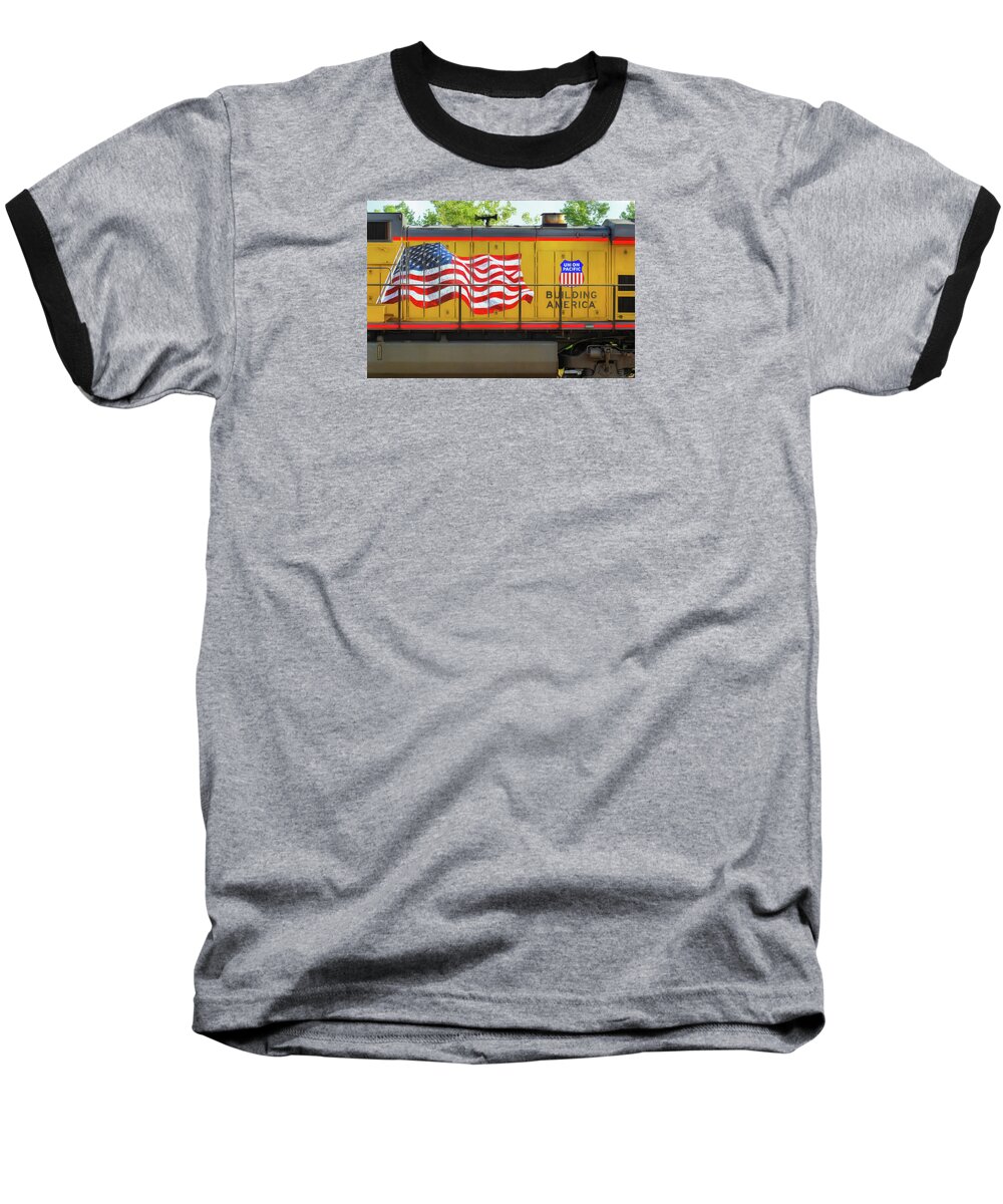2011 May Baseball T-Shirt featuring the photograph UP Flag Unit by Bill Kesler