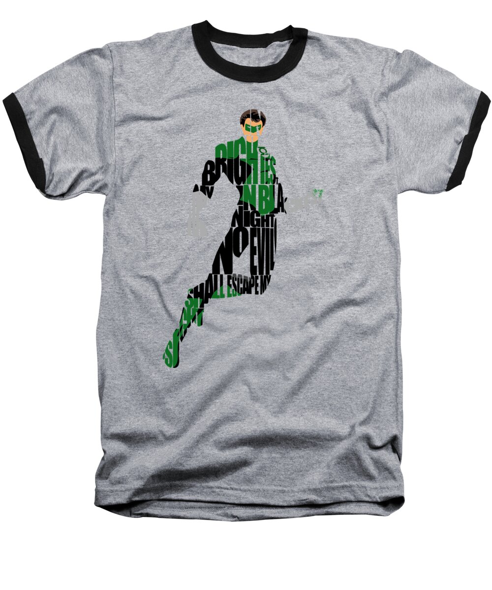 Green Lantern Baseball T-Shirt featuring the digital art Green Lantern by Inspirowl Design