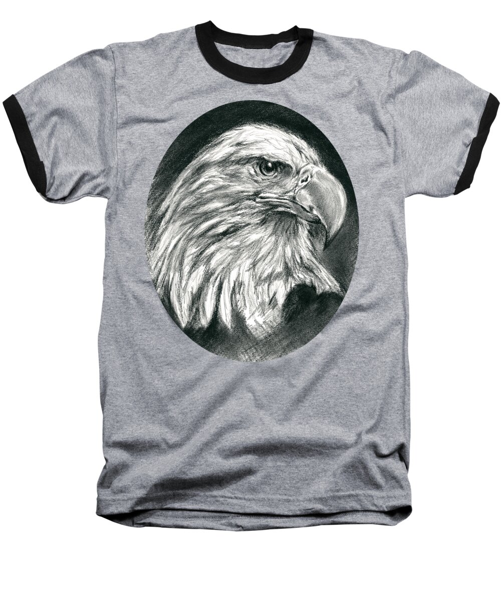 Bird Baseball T-Shirt featuring the drawing Bald Eagle Intensity by MM Anderson