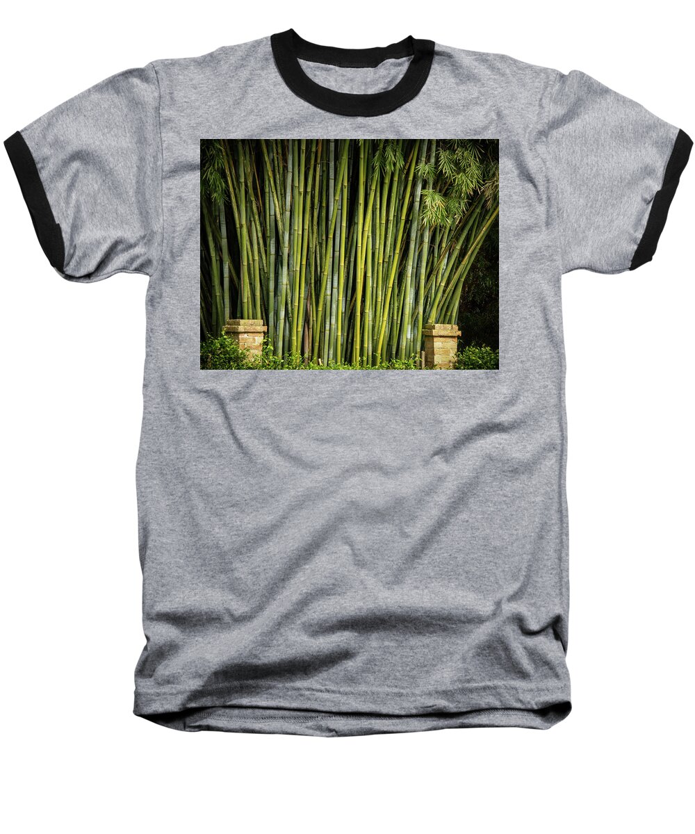 Bamboo Wall Baseball T-Shirt featuring the photograph Bamboo Wall by Jean Noren