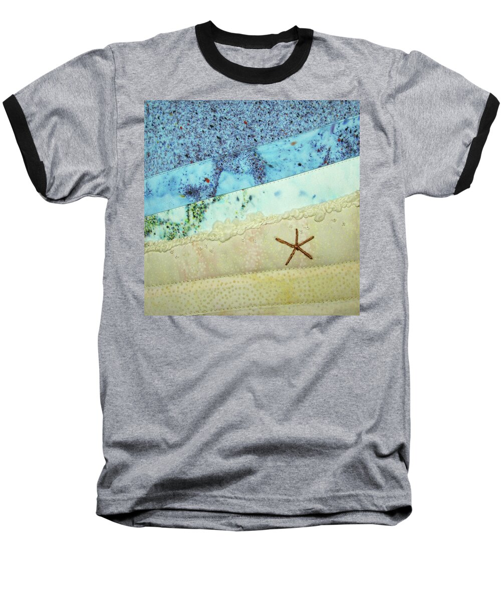 Beach Baseball T-Shirt featuring the tapestry - textile Beach Time by Pam Geisel