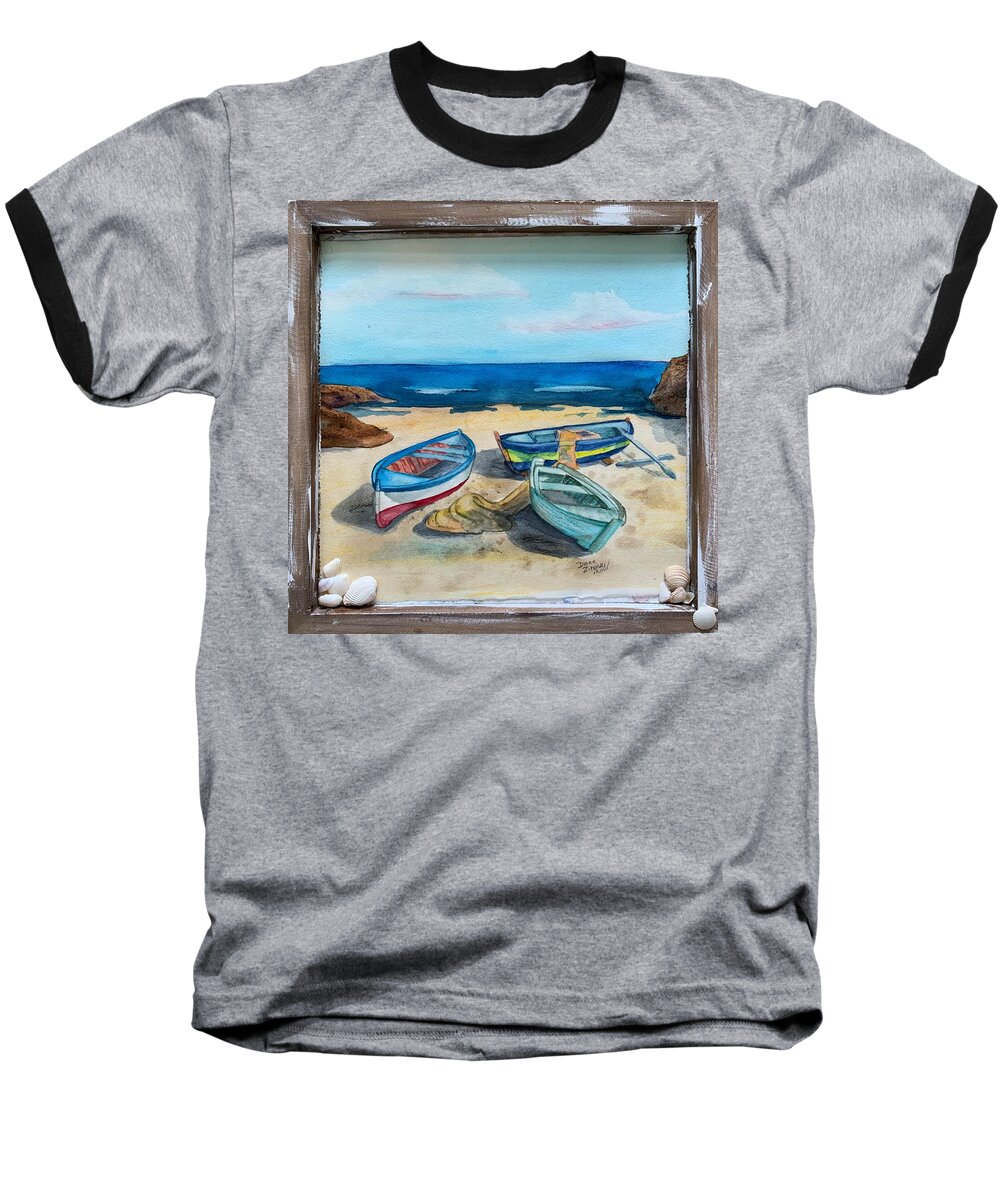  Baseball T-Shirt featuring the painting Beached by Diane Ziemski