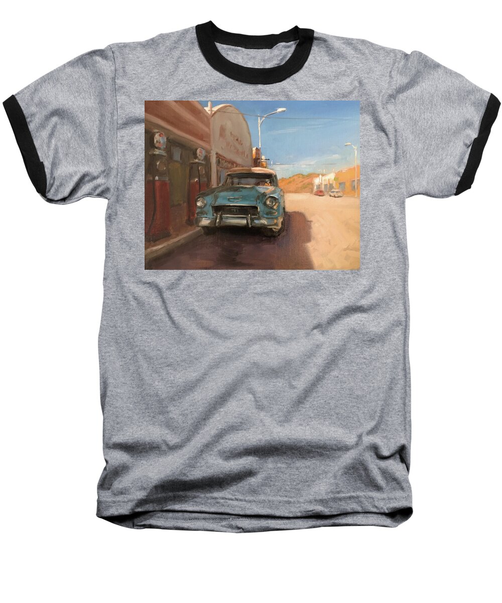 Lowell Baseball T-Shirt featuring the painting Beautiful Downtown Lowell, Arizona by Elizabeth Jose