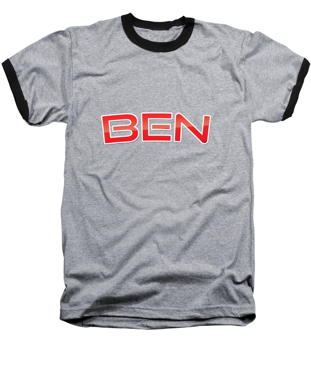 Ben Baseball T-Shirt featuring the digital art Ben by TintoDesigns
