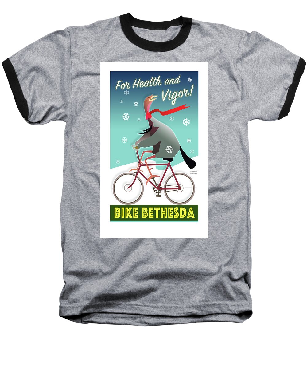 Bethesda Baseball T-Shirt featuring the digital art Bike Bethesda by Caroline Barnes