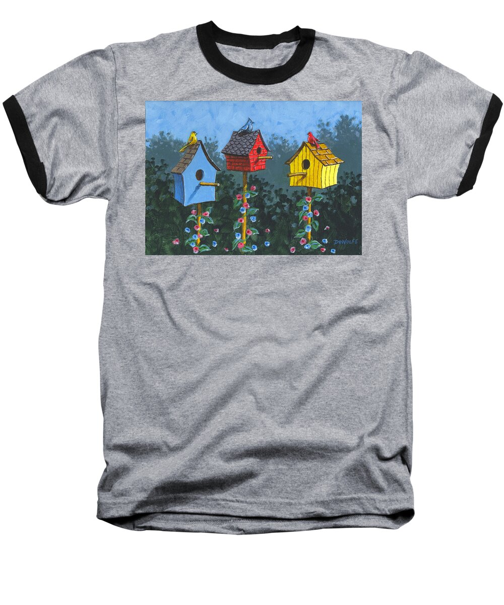 Bird Baseball T-Shirt featuring the painting Bird House Lane Sketch by Richard De Wolfe