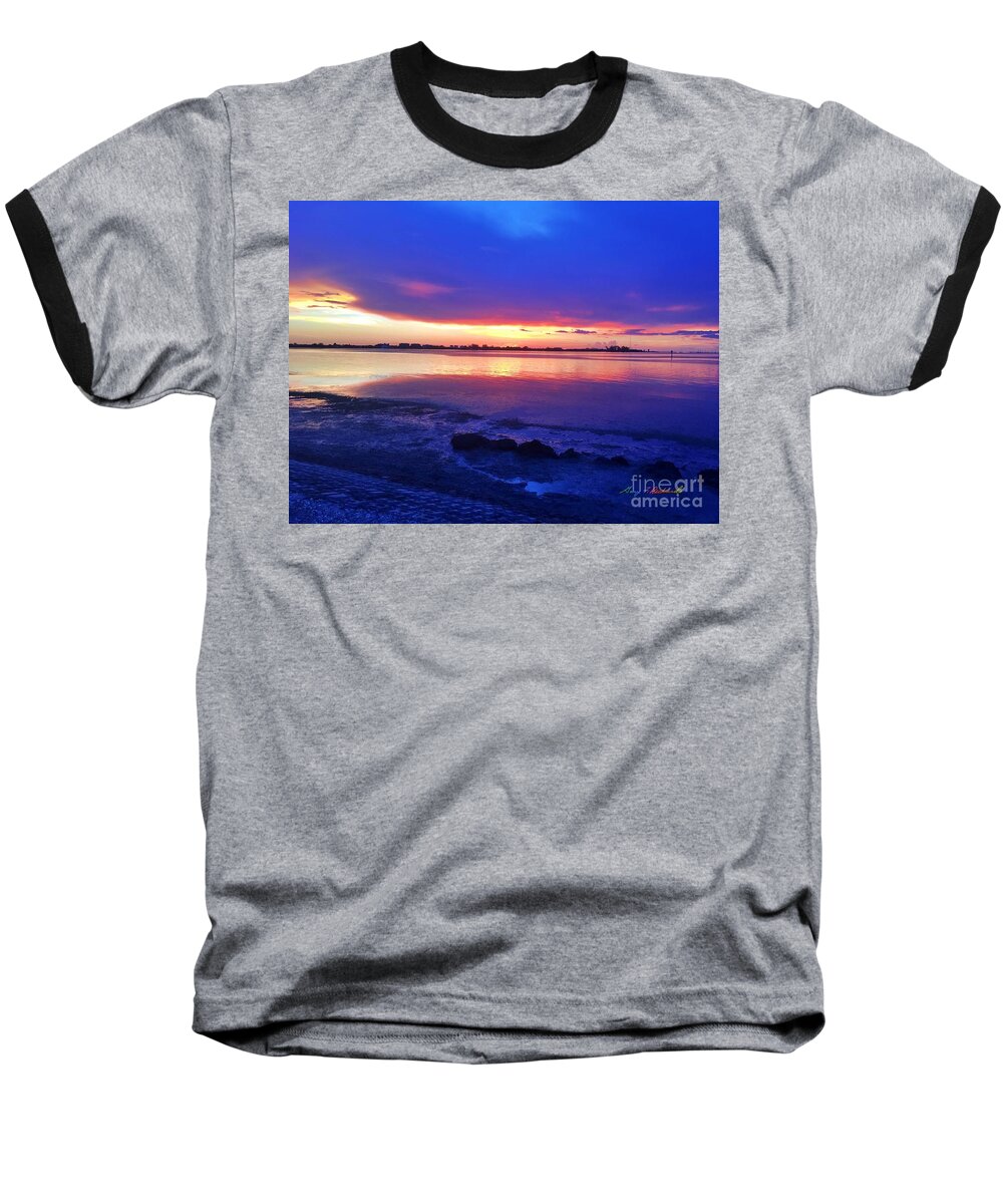 Sunset Baseball T-Shirt featuring the photograph Bird Key Sunset 2 by Gary F Richards