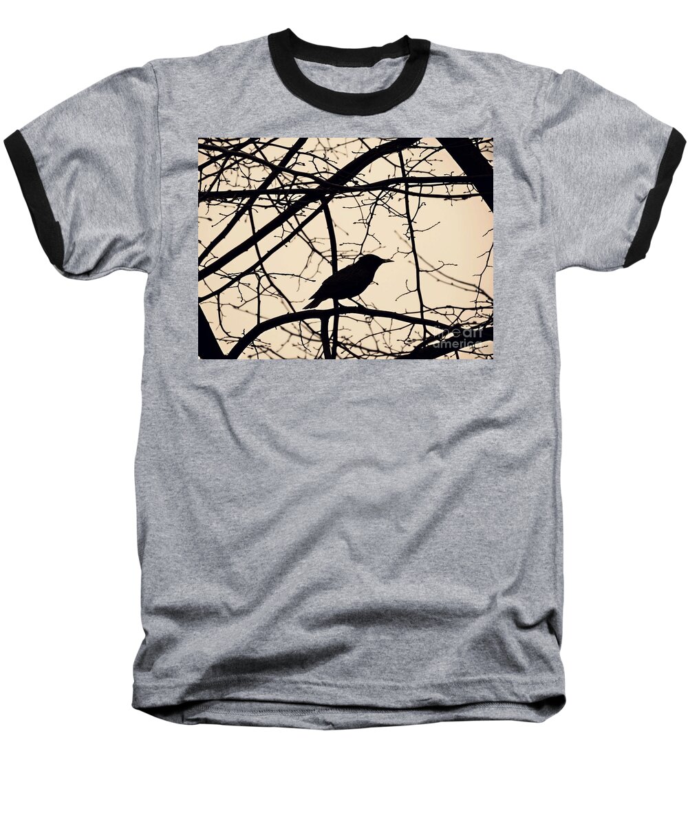 Bird Baseball T-Shirt featuring the photograph Bird Silhouette by Sarah Loft