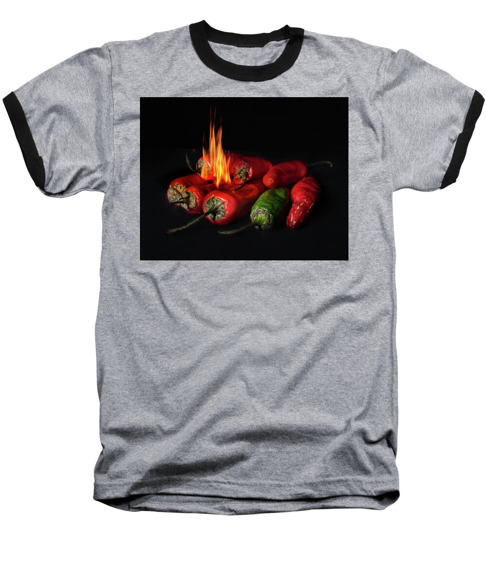 Blaze Baseball T-Shirt featuring the photograph Blazing Hot by James Woody