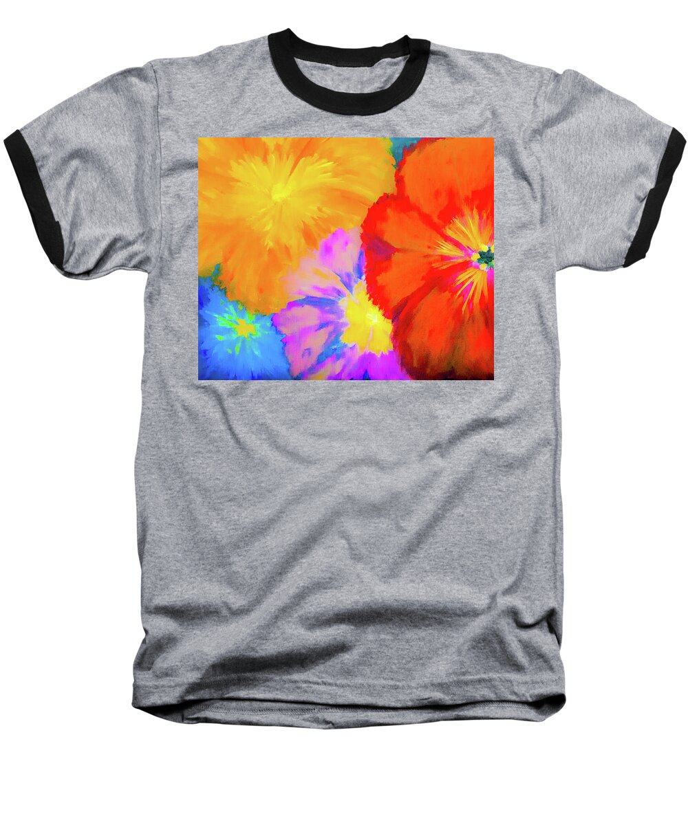 Flower Baseball T-Shirt featuring the painting Bloom 2 by Renee Logan