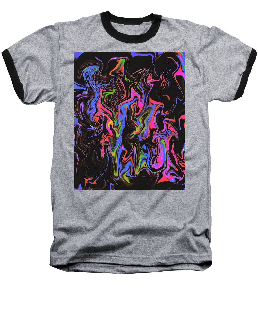 Blue Cosmos Baseball T-Shirt featuring the digital art Blue Cosmos by Don Wright
