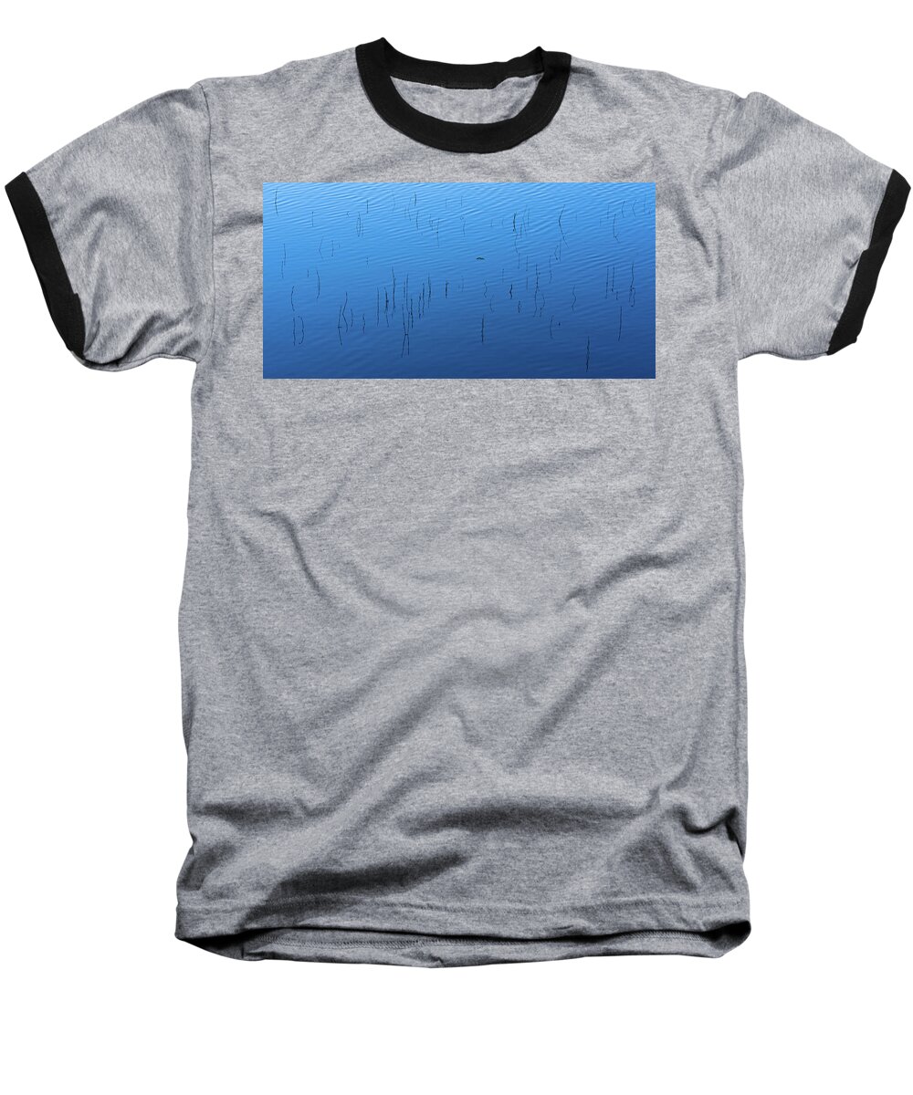 Reed Baseball T-Shirt featuring the photograph Blue Hour Reeds on a Pond by William Dickman