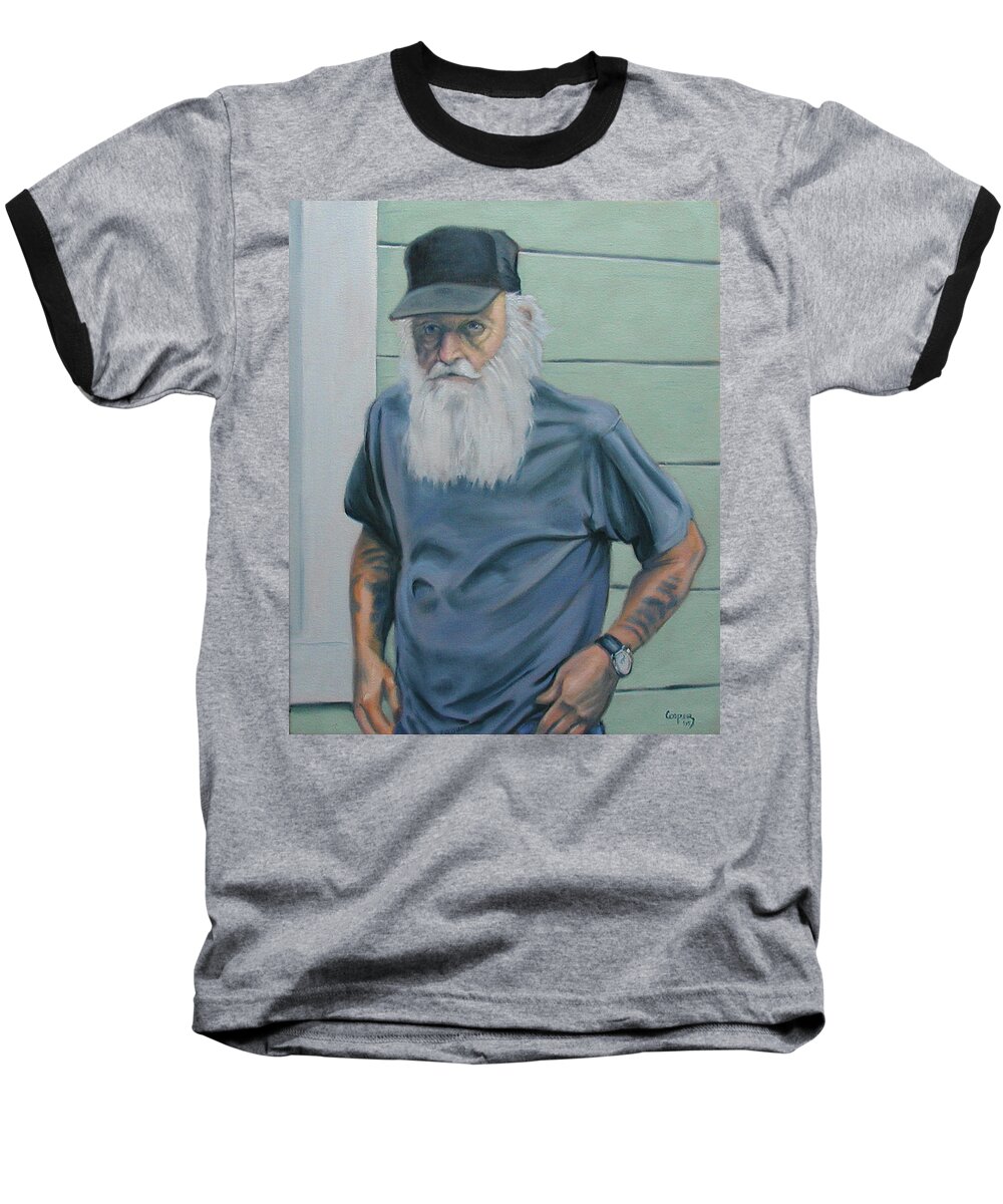 Portrait Baseball T-Shirt featuring the painting Bob Berry by Todd Cooper