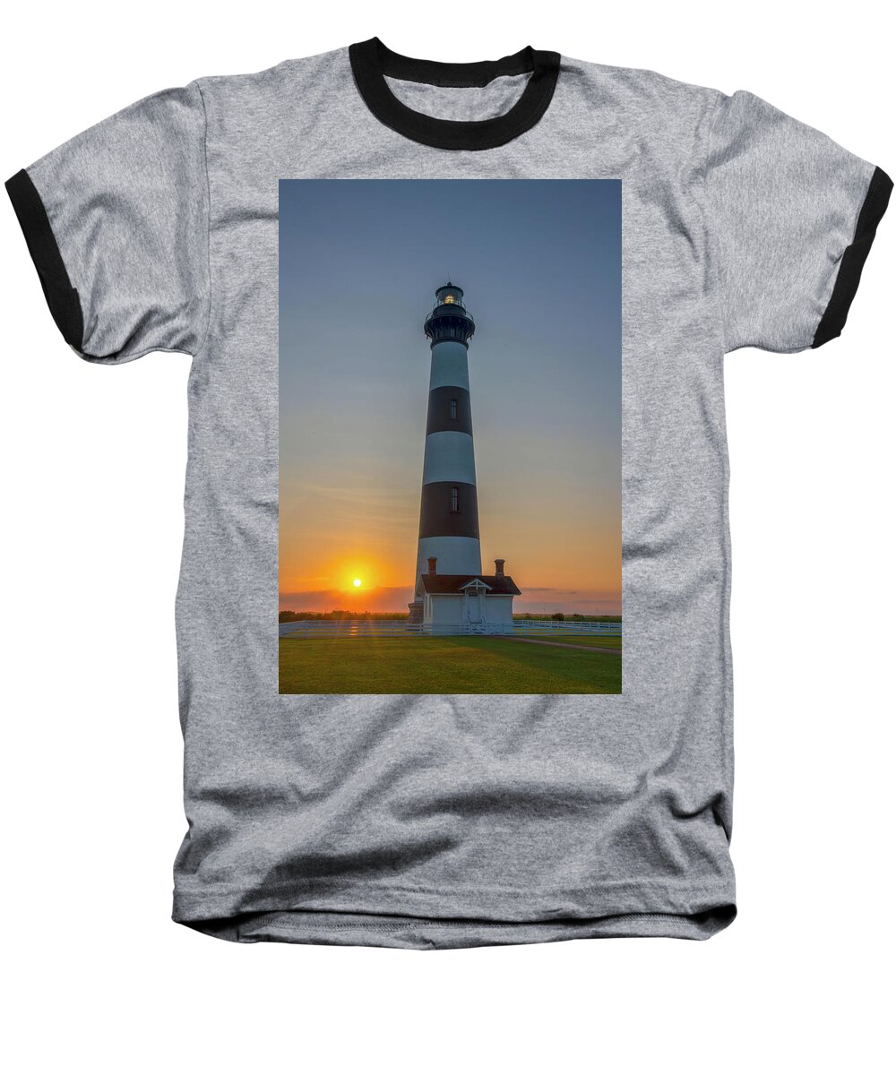 Outer Banks Baseball T-Shirt featuring the photograph Bodie Island, Sunrise, OBX by Cindy Lark Hartman